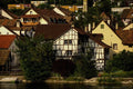 439074 Houses On The Rhine River, Neuhausen Village A4 Photo Print