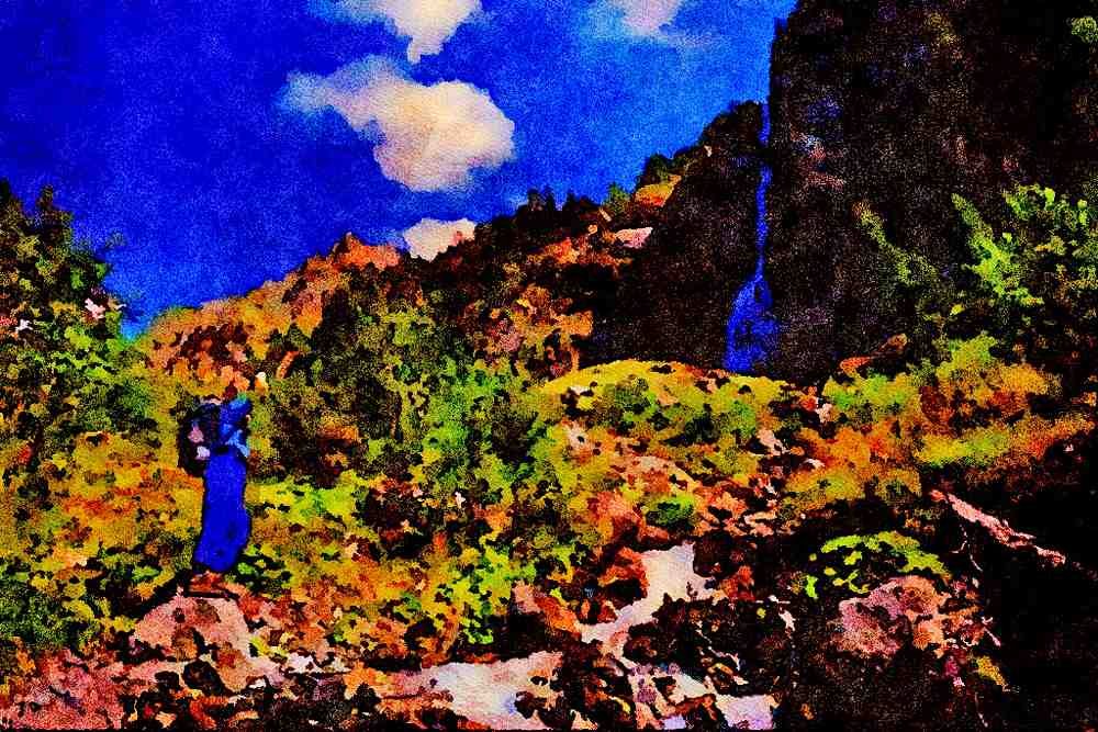 439081 Hiking Up The Wildstrubel Mountain Range Near Lenk A4 Limited Edition Watercolour Print