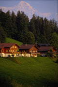 439085 Chalets In Beatenberg, Set Against The Monch A4 Photo Print