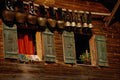 439089 Lace Curtain Decorates Window Of A Mountain Hut In The Valais A4 Photo Print