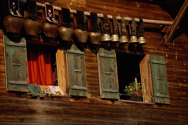439089 Lace Curtain Decorates Window Of A Mountain Hut In The Valais A4 Photo Print