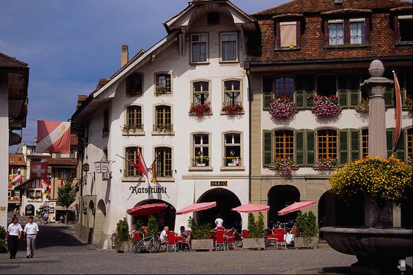 439097 Town Square, Rathausplatz, Thun A4 Photo Print