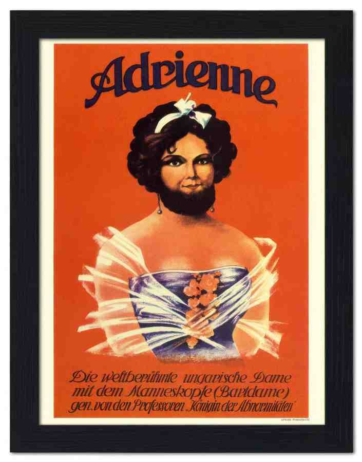 441H adrienne bearded lady circus poster 1925 2 Vintage Advert A4 Photo Print