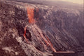 442013 Lava Cascading Into Alae Crater A4 Photo Print
