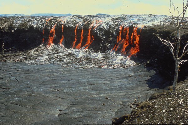 442026 Lava Cascading Into Aloi Crater A4 Photo Print