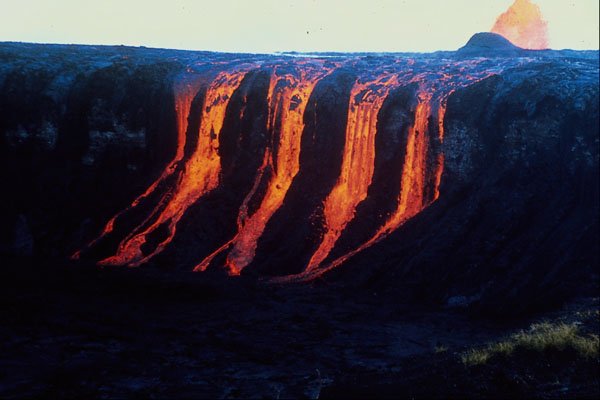 442027 Lava Cascading Into Aloi Crater A4 Photo Print