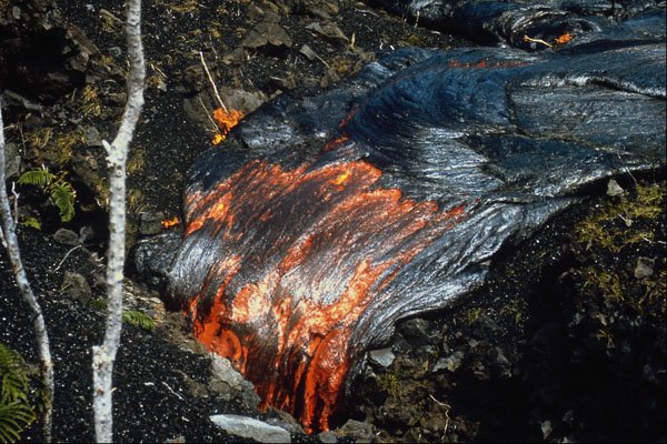 442049 Lava Cascading Into Crack, Aloi Crater A4 Photo Print