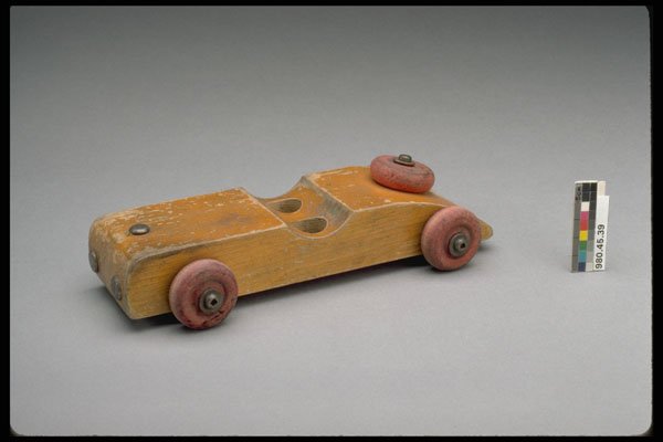 445022 Wooden Racing Car A4 Photo Print
