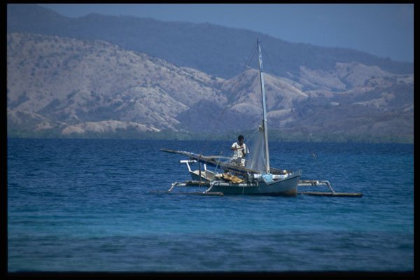 446012 Fishing Boat Near Riung A4 Photo Print