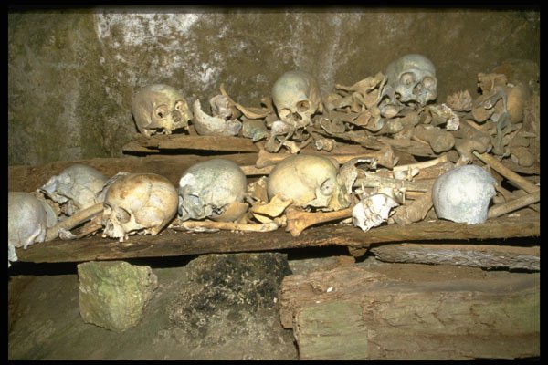 446024 Skulls In Burial Cave A4 Photo Print