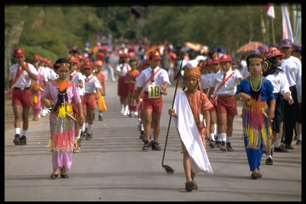 446033 Children Marching, Independence Day Parade, Rantepao A4 Photo Print
