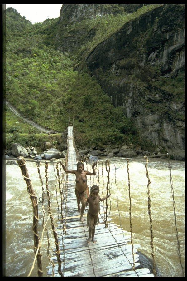 446096 Suspension Bridge, Baliem Gorge A4 Photo Print