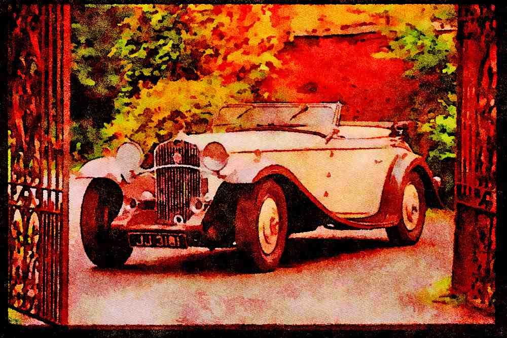 447018 1932 Delage D8SS A4 Limited Edition Watercolour Print