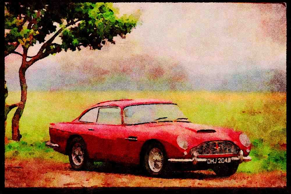 447020 1963 Aston Martin DB5 A4 Limited Edition Watercolour Print