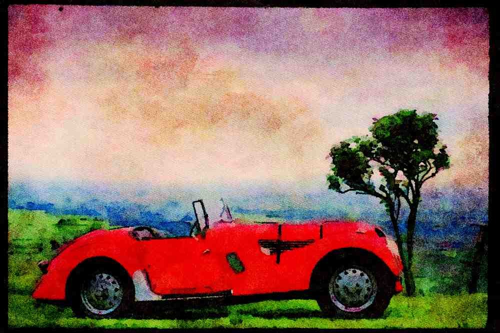 447021 1970's Bizzarini Strada A4 Limited Edition Watercolour Print
