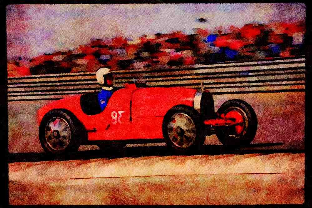447035 1930's Bugatti Tupe 35 A4 Limited Edition Watercolour Print