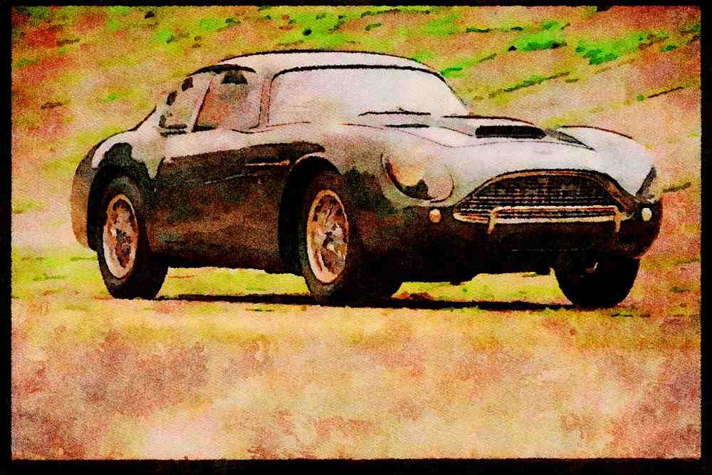 447036 Aston Martin DB4 Zagato GT A4 Limited Edition Watercolour Print