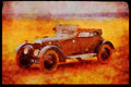447065 1926 A.C. A4 Limited Edition Watercolour Print