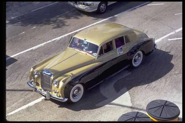 447098 Two toned Gold Bronze Antique Car A4 Photo Print