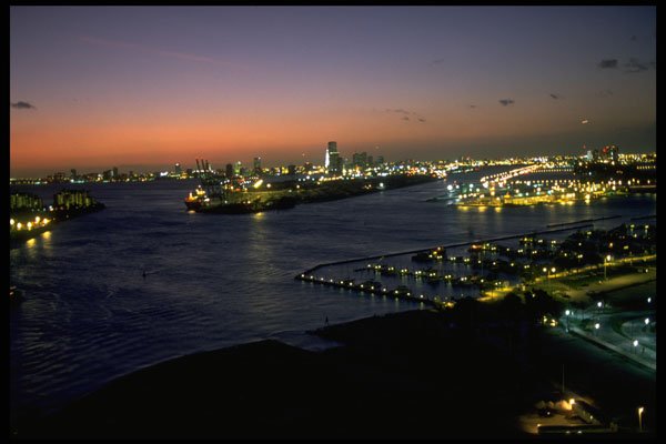448074 Downtown Miami Skyline At Sunset A4 Photo Print