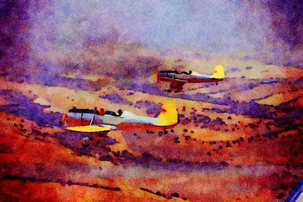 450001 Ryan, PT 20's, 1940, Paso Robles, California A4 Limited Edition Watercolour Print