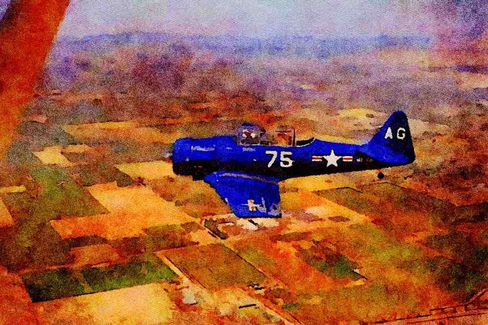 450003 North American, AT 6 Texan, World War II A4 Limited Edition Watercolour Print