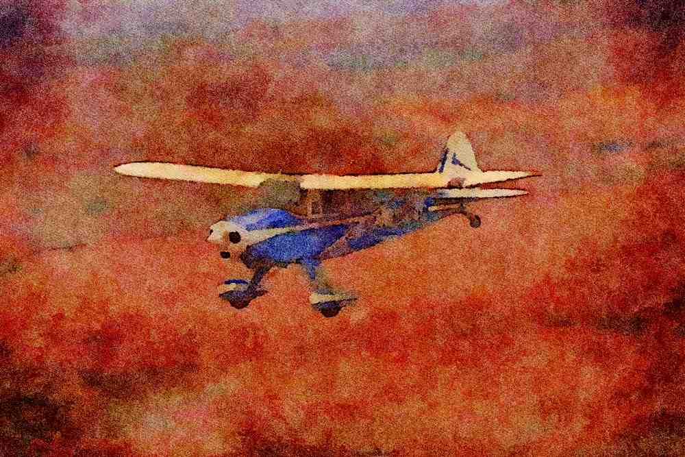 450046 Piper, Pacer, 1958, Justin, Texas A4 Limited Edition Watercolour Print