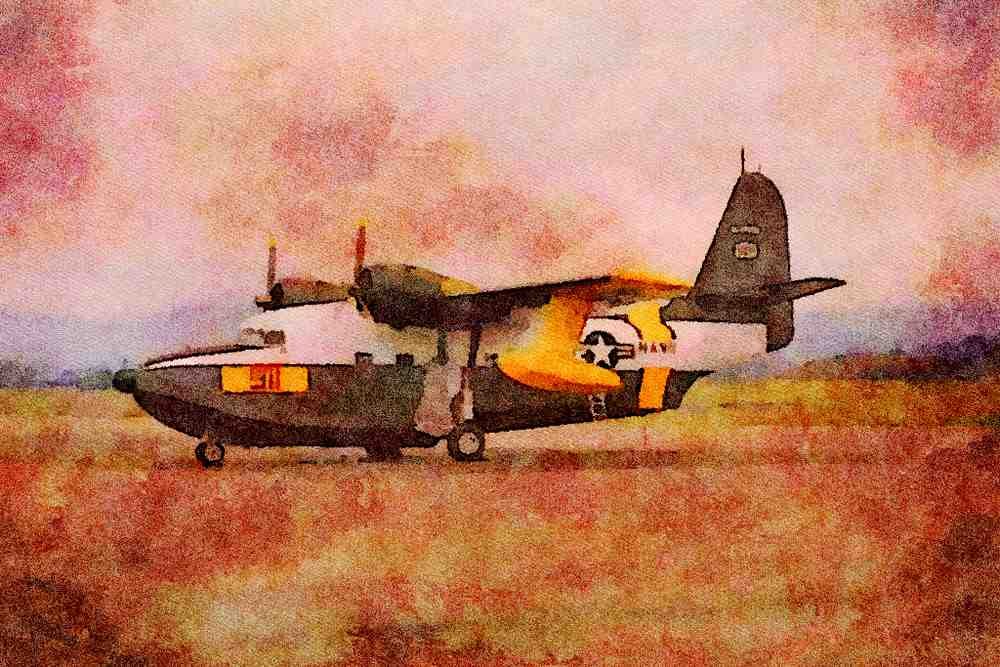 450082 Grumman, Albatross, Santa Rosa, California A4 Limited Edition Watercolour Print