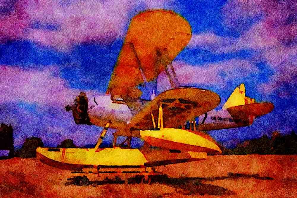 450088 Naval Aircraft Factory, N3N 3, 1940, Hood River, Oregon A4 Limited Edition Watercolour Print