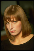 451005 Shoulder length Forward swept Bob, Blonde Hair A4 Photo Print