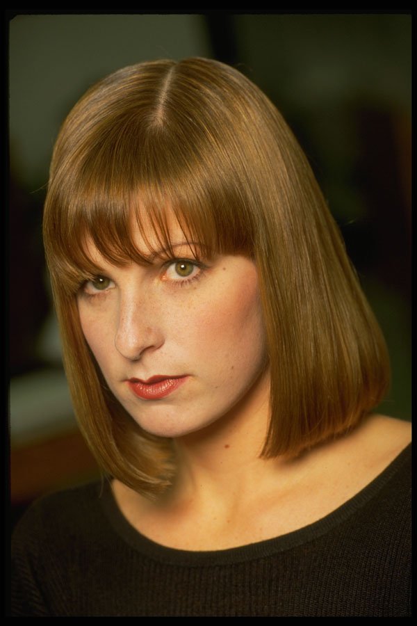 451005 Shoulder length Forward swept Bob, Blonde Hair A4 Photo Print