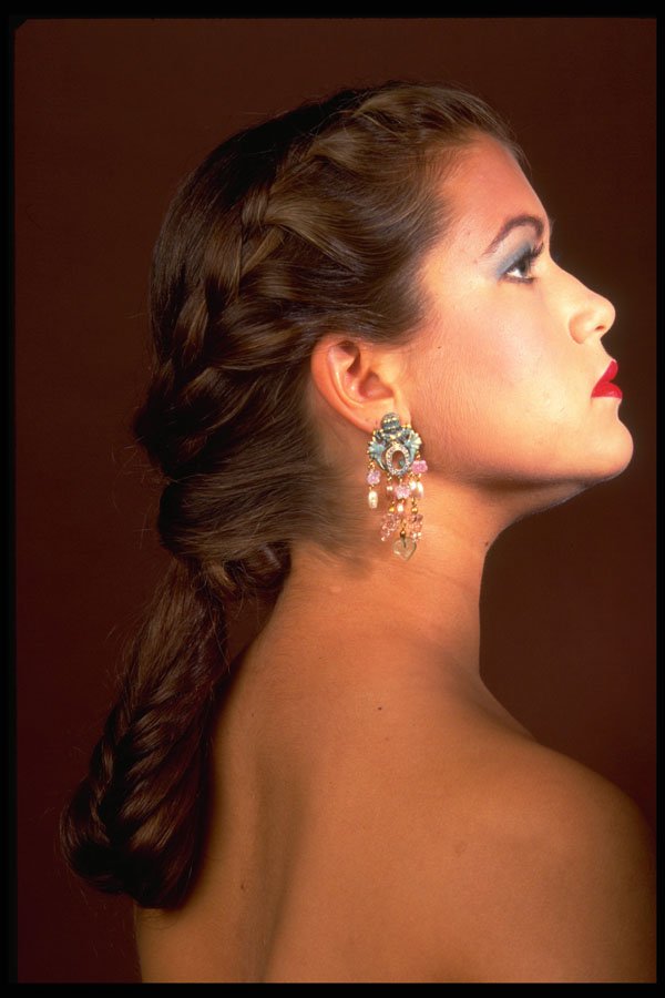 451034 Long Braid, Side View A4 Photo Print