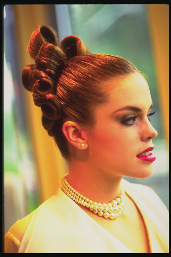 451047 Elegant Evening Up style With Barrel Curls A4 Photo Print