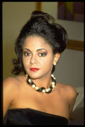 451049 Brunette With Up sweep Woven Into Pearl Necklace A4 Photo Print