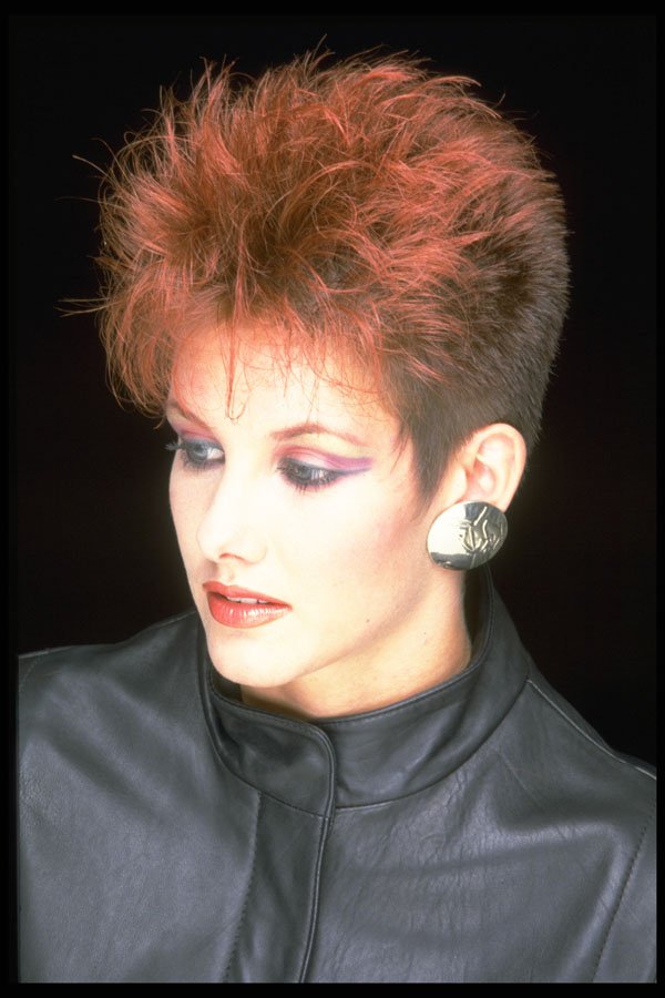 451070 Spiked Red Hair, Leather Jacket A4 Photo Print
