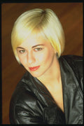 451076 Short Blonde Hair, Smooth Style, Leather Jacket A4 Photo Print
