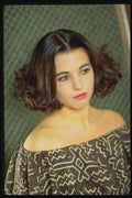 451085 Page Boy Flip, Brunette, Off the shoulder Dress A4 Photo Print
