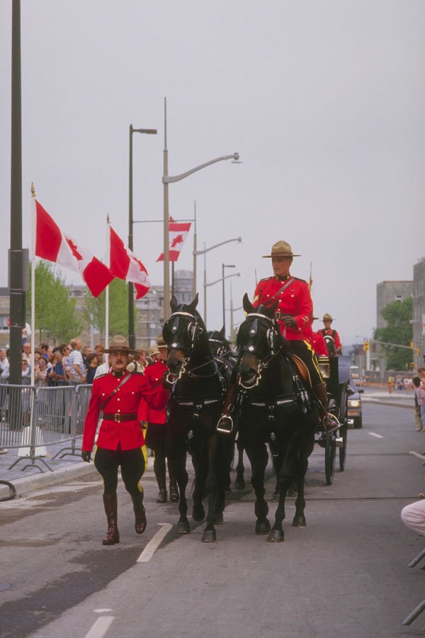 454009 Mounties On Horseback, Ottawa, Ontario A4 Photo Print