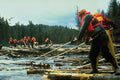 454052 Log Drivers, Coulonge River, Quebec A4 Photo Print