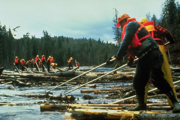 454052 Log Drivers, Coulonge River, Quebec A4 Photo Print