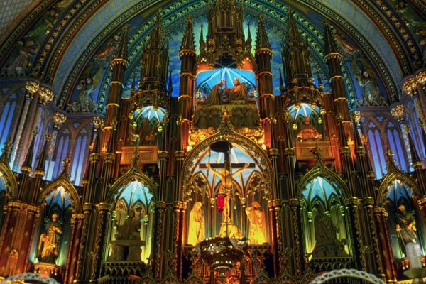 454058 Inside The Basilica Of Notre Dame, Montreal, Quebec A4 Photo Print