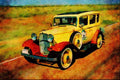 455010 1932 Ford Fordor Sedan A4 Limited Edition Watercolour Print
