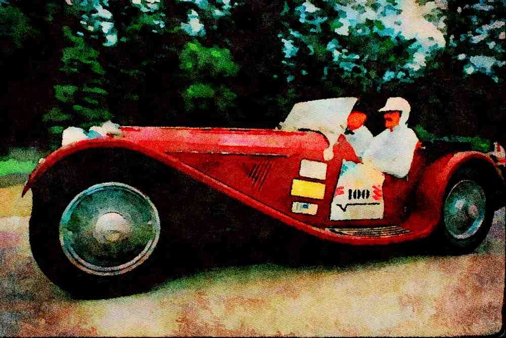 455011 1936 SS 100 Jaguar A4 Limited Edition Watercolour Print