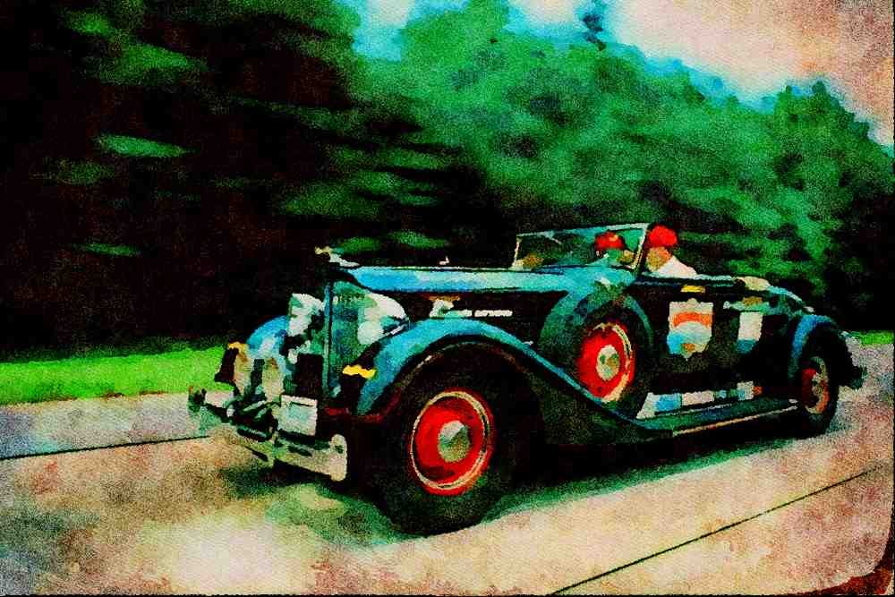 455012 1934 Packard Super 8 Roadster A4 Limited Edition Watercolour Print