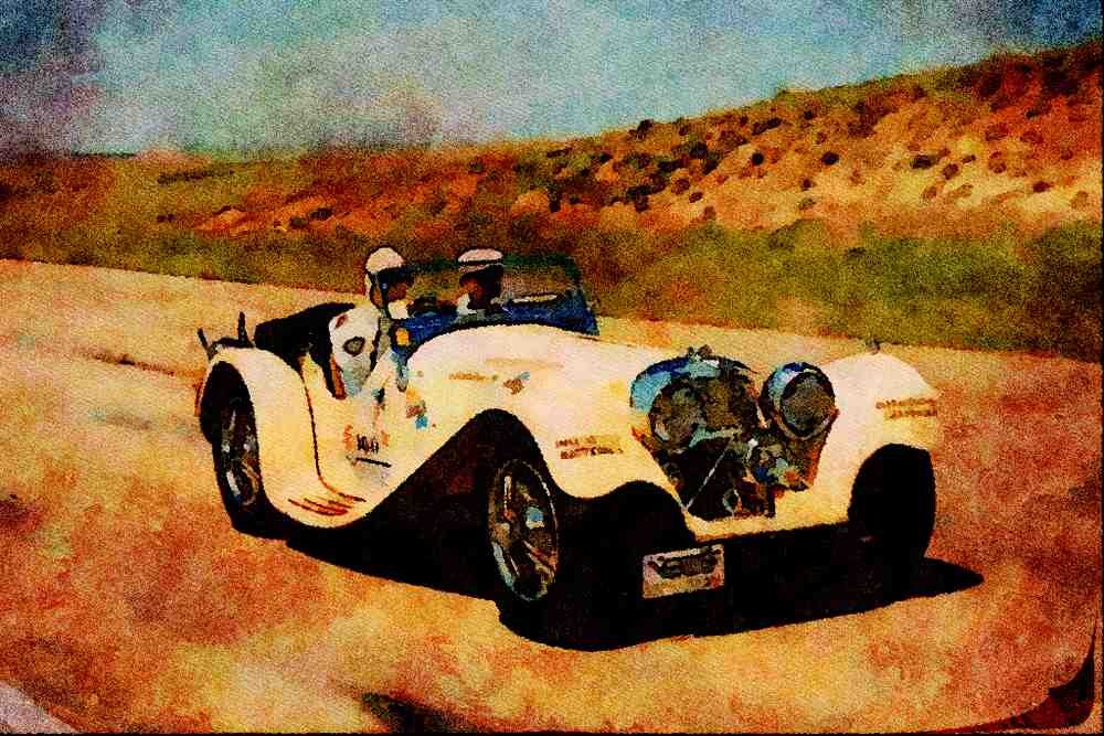 455015 1936 SS 100 Jaguar A4 Limited Edition Watercolour Print