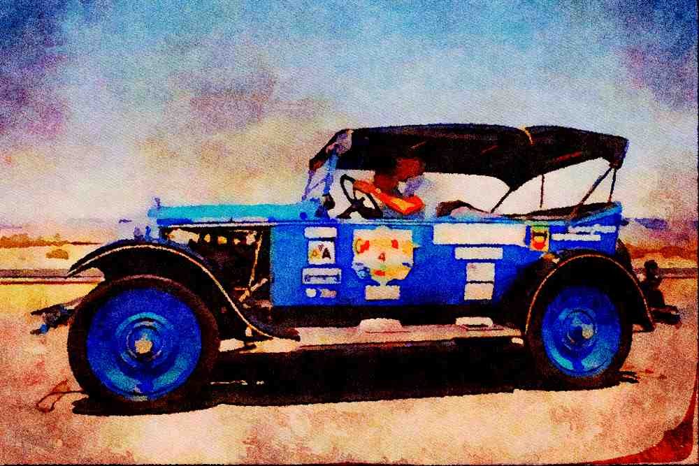 455017 1924 Buick Four door Phaeton A4 Limited Edition Watercolour Print