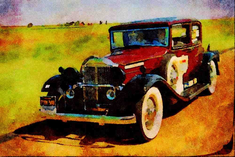 455018 1932 Packard Model 902 A4 Limited Edition Watercolour Print