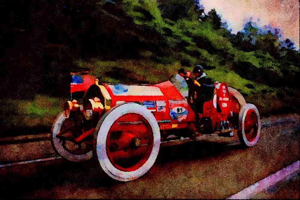 455035 1914 Stevens Duryea Speedster A4 Limited Edition Watercolour Print