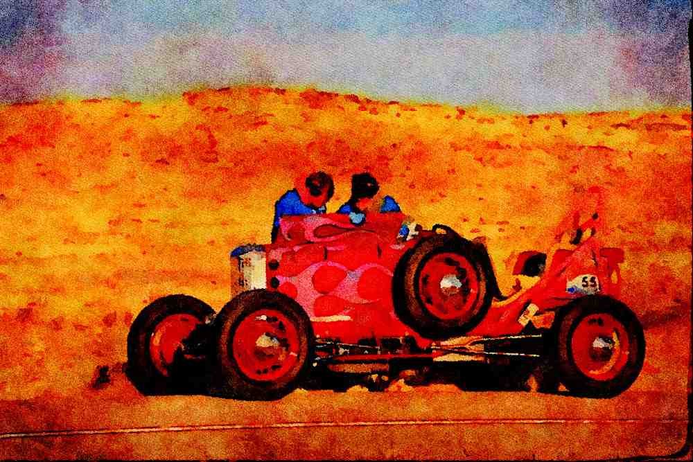 455036 1934 Ford Midget Sprint Car A4 Limited Edition Watercolour Print