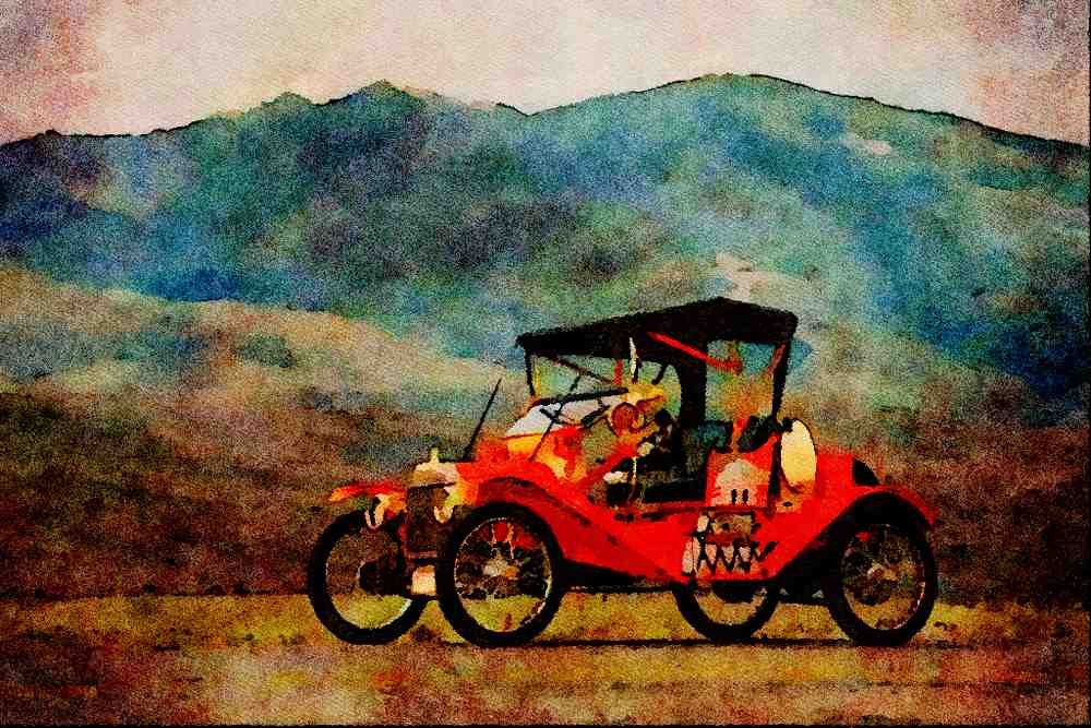 455040 1914 Ford Model _T_ Runabout Coupe A4 Limited Edition Watercolour Print